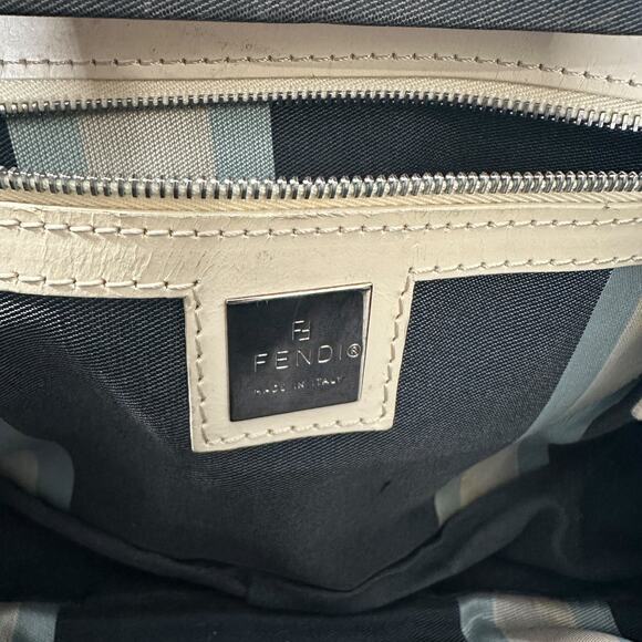 Vintage Fendi Mini Boston Top Handle Bag Navy Blue Satchel Luxury Travel Preppy - Picture 11 of 16